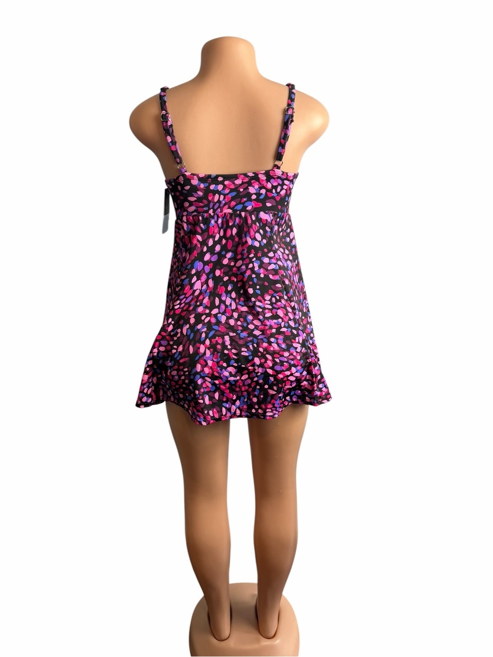 Swim Solutions Swim Dress Pink and Purple Multicolor Swimsuit - Picture 4 of 10